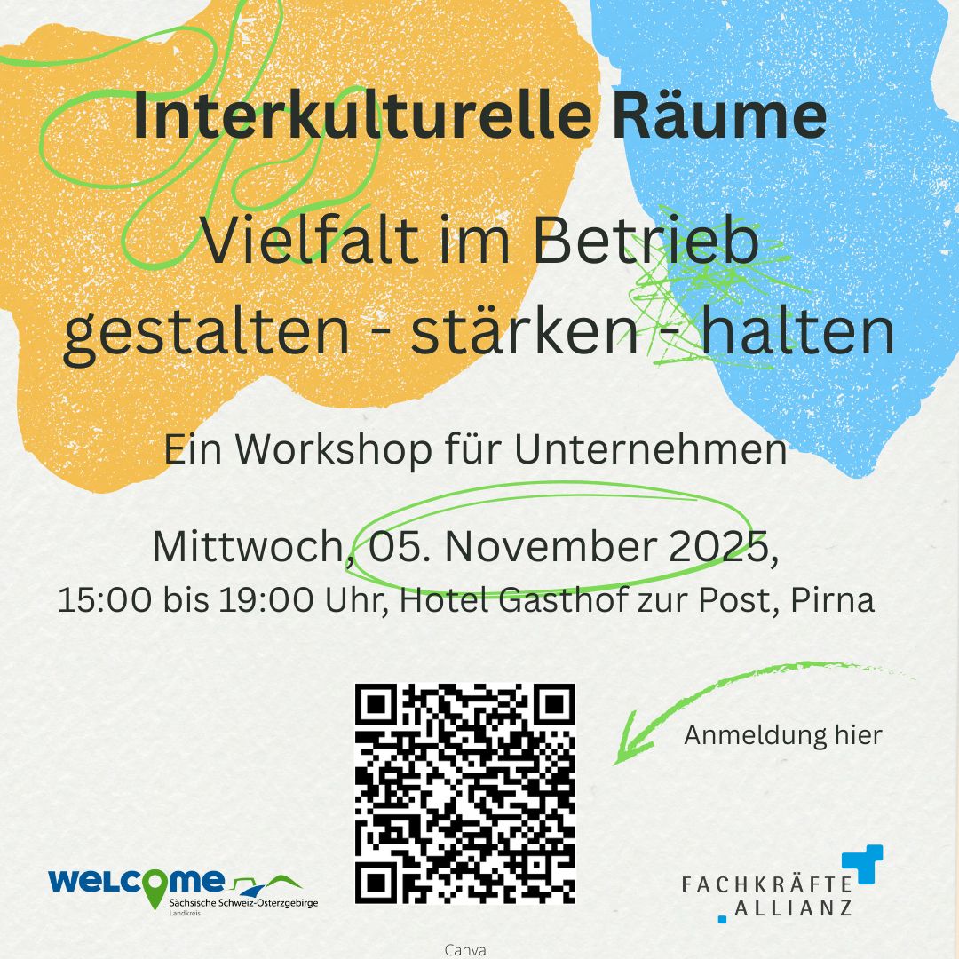 Vielfalt im Betrieb gestalten, stärken, halten; Ein praxisworkshop für Unetrnhemen; Mit QR-Code für das Anmeldeportal