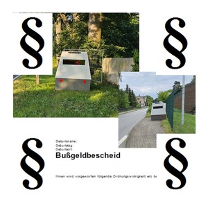 Enforcement-Trailer, Paragraphen, Muster erster Satz Bußgeldbescheid