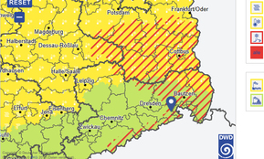 Ausschnitt aus Karte DWD