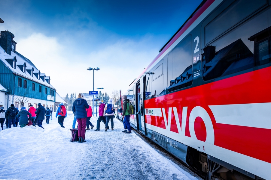 Ski- und WanderExpress am Bahnhof Altenberg