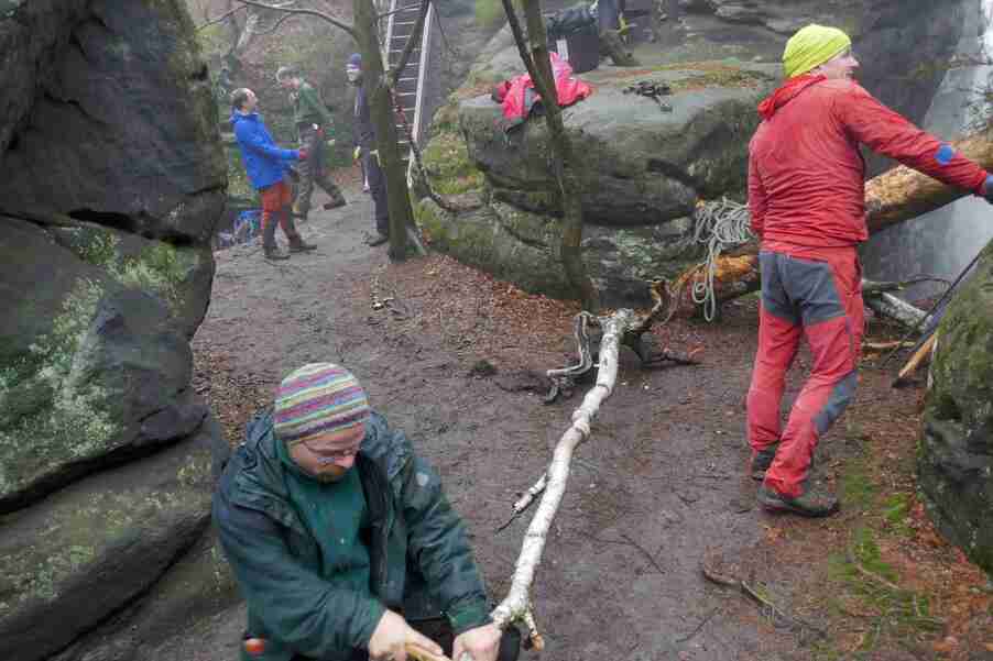 Baumaßnahmen zum Schutz des Wanderfalken