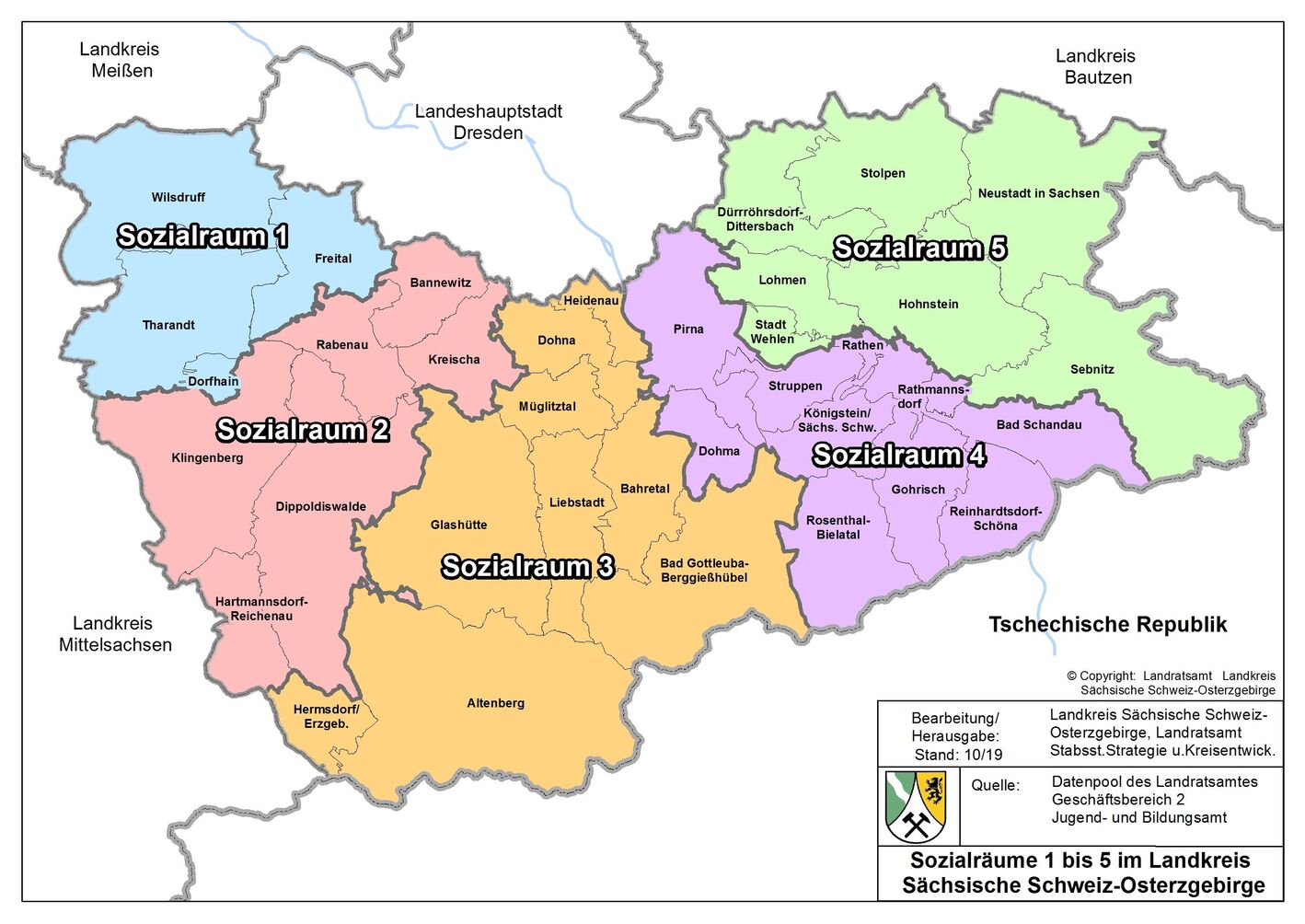 Sozialräume 1-5 im Landkreis SOE