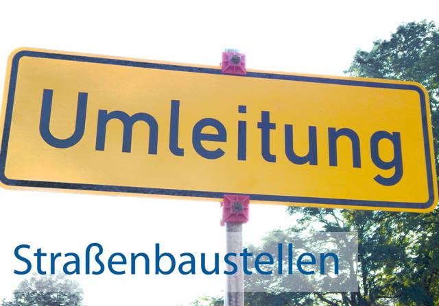 Baustelle mit Umleitung